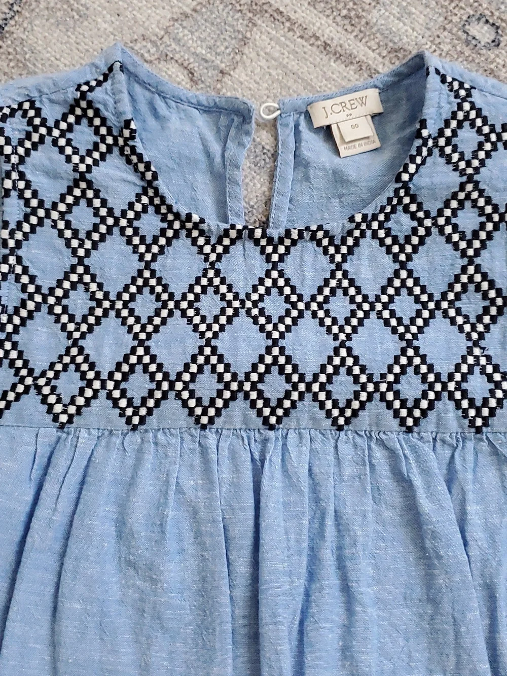 J. Crew Linen Cotton Embroidered Shift Tank Sz00